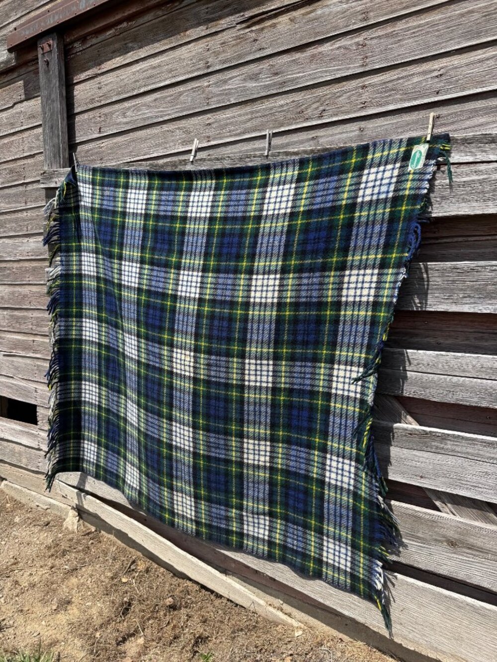 VIntage 50's Connemara Foxford Ireland 100% Pure Wool Rug Blanket Plaid 63x56" - Picture 11 of 11